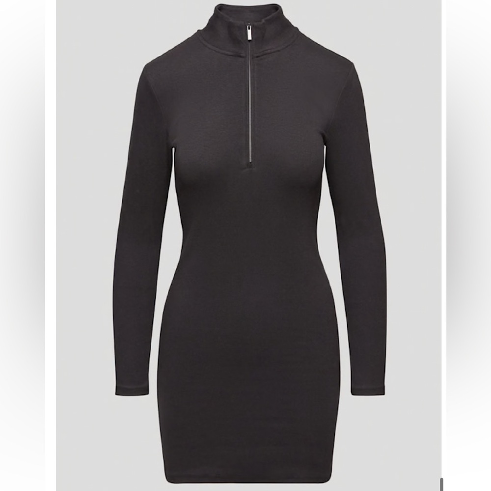 Sunday Best Black Half Zip Dress